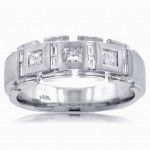 1.50 ct Men's Princess Cut Diamond Wedding Band Ring In White Gold